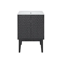 Swiss Madison24" Freestanding Bathroom Vanity in Black Oak with 3-Hole Centerset Sink Top