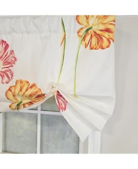 Rlf Home 100% Cotton La Tulipe Butterfly With Poly/Cotton lining Rod Pocket Valance 50" x 16" White