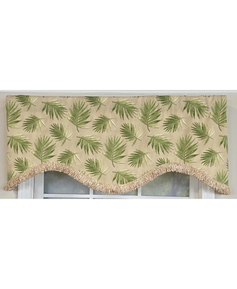Rlf Home 100% Cotton Hawthorn Cornice With Poly/Cotton Ivory lining Rod Pocket Valance 50" x 17" Taupe