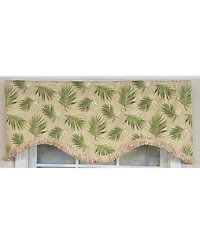 Rlf Home 100% Cotton Hawthorn Cornice With Poly/Cotton Ivory lining Rod Pocket Valance 50" x 17" Taupe