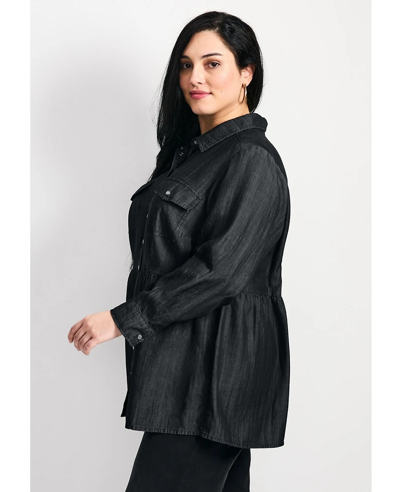 Avenue Women's Denim Tiered Shirt