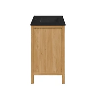 Swiss MadisonChateau 36"; Freestanding Bathroom Vanity in Golden Oak with Black Sink Top