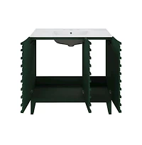 Swiss Madison36" Freestanding Bathroom Vanity in Green Oak with 3-Hole Widespread Sink Top