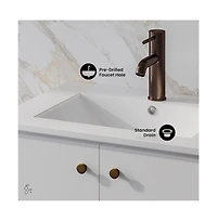 Swiss MadisonManoir 24" Freestanding Bathroom Vanity in White with Sink Top