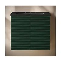 Swiss Madison 24" Wall-Mounted Bathroom Vanity in Green Oak