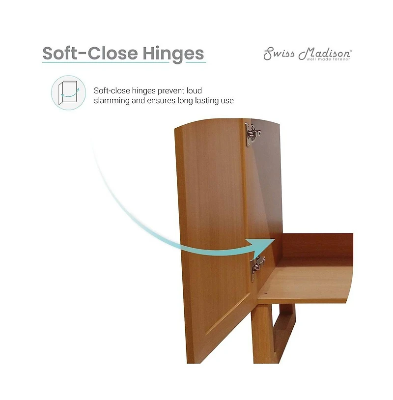 Swiss Madison Arles 30" Freestanding Bathroom Vanity in Natural Oak with Sink Top