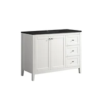 Swiss Madison Cannes 48 in. White Bathroom Vanity With Black Ceramic Sink Top