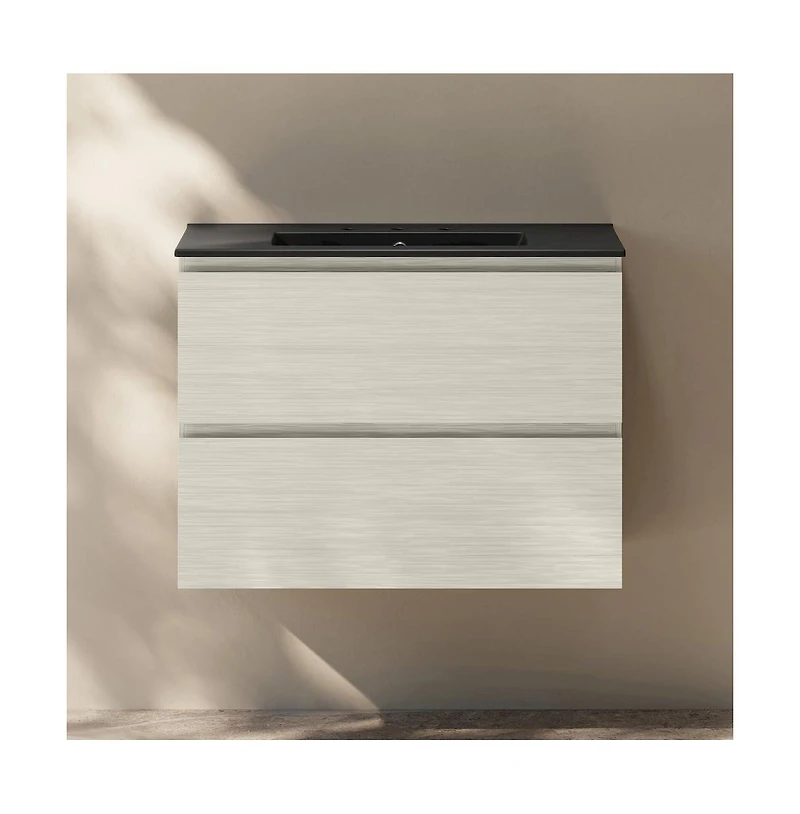 Swiss Madison 30" Wall-Mounted Bathroom Vanity in Oak