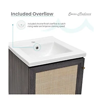 Swiss Madison Classe 18" Freestanding Bathroom Vanity in Black Oak with Sink Top