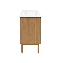 Swiss Madison 36" Freestanding Bathroom Vanity in Golden Oak with 3-Hole Widespread Sink Top