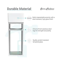 Pierre 19.5 Single, Open Shelf, Chrome Metal Frame Bathroom Vanity