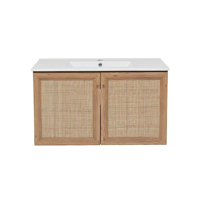 Swiss Madison Classe 36" Wall-Mounted Bathroom Vanity in Oak