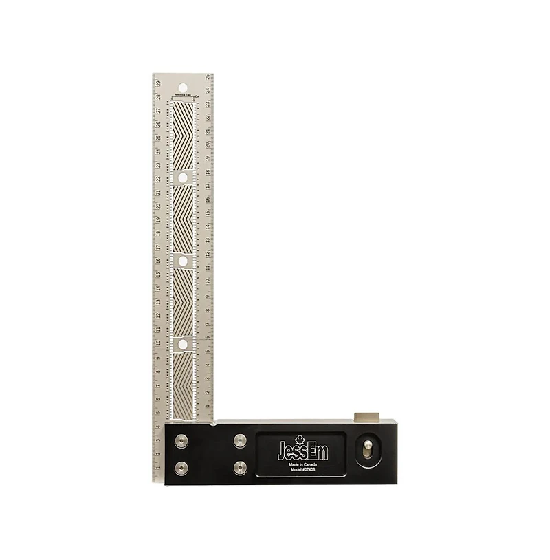 JessEm 07408 300mm Stainless Steel Precision Square Measuring Tool Ruler with Patented Flex Grip and Fade Resistant Markings - Metric
