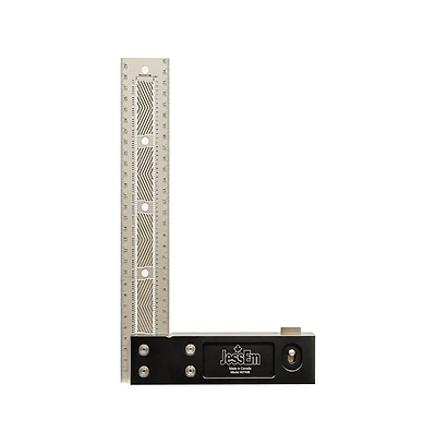 JessEm 07408 300mm Stainless Steel Precision Square Measuring Tool Ruler with Patented Flex Grip and Fade Resistant Markings - Metric