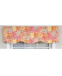 Rlf Home 100% Cotton Dazzle Provance With Poly/Cotton Ivory lining Rod Pocket Valance 50" x 17" Orange