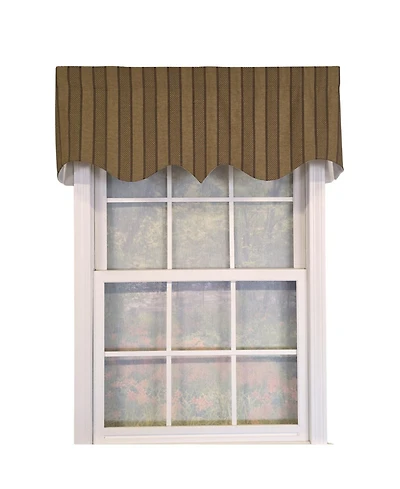 Rlf Home 100% Cotton Bronte Regal With Poly/Cotton Ivory lining Rod Pocket Valance 50" x 16" Olive