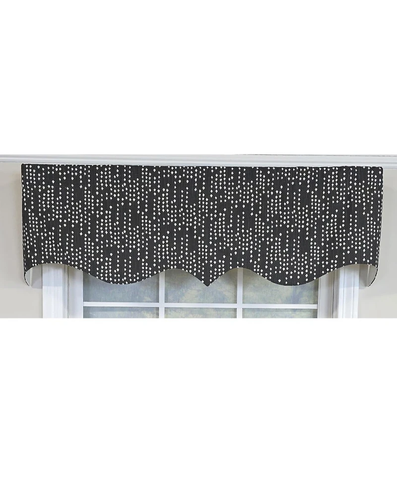 Rlf Home 100% Cotton Rainfall Regal With Poly/Cotton Ivory lining Rod Pocket Valance 50" x 16" Silver