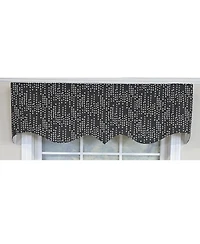 Rlf Home 100% Cotton Rainfall Regal With Poly/Cotton Ivory lining Rod Pocket Valance 50" x 16" Silver