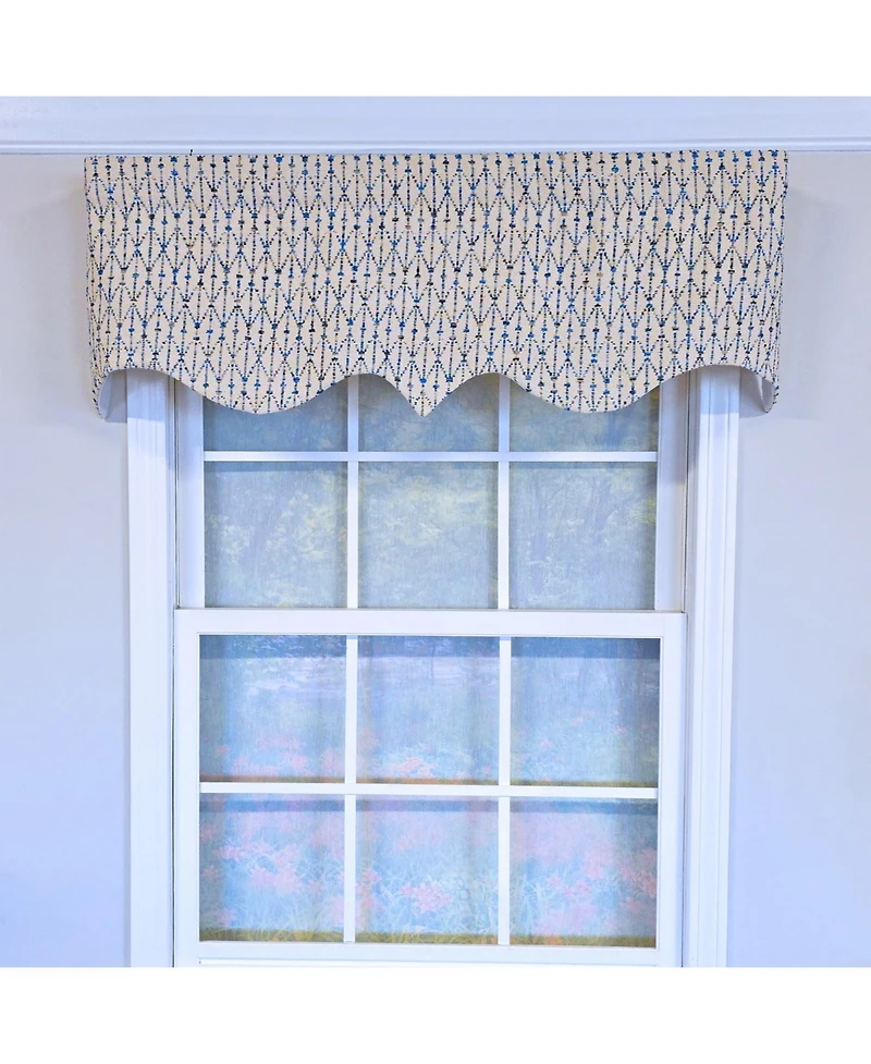 Rlf Home 100% Cotton Sassari Regal With Poly/Cotton Ivory lining Rod Pocket Valance 50" x 15" Natural
