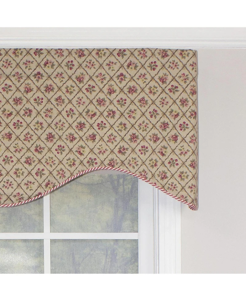 Rlf Home Petite Corded Cornice 100% Cotton with Fully Lined 3" Rod Pocket Valnance for Windows 50" x 17" Harvest