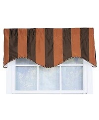 Rlf Home Pascal Corded Cornice 100% Cotton with Fully Lined 3" Rod Pocket Valnance for Windows 50" x 17" Chocolate
