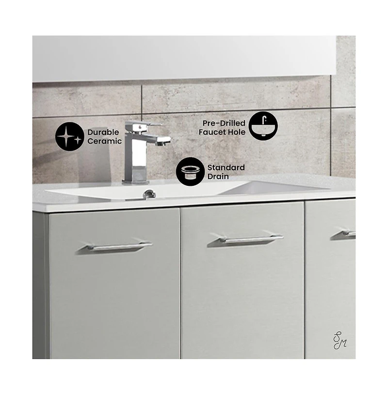 Swiss MadisonAnnecy 48" Freestanding Bathroom Vanity in Gray with Sink Top