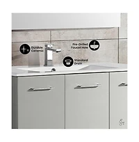 Swiss MadisonAnnecy 48" Freestanding Bathroom Vanity in Gray with Sink Top