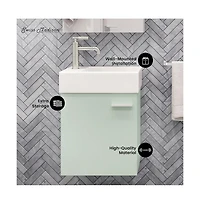 Swiss Madison Colmer 18" Wall-Mounted Bathroom Vanity in Mint