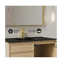 Swiss Madison St. Tropez 36" Wall-Mounted Bathroom Vanity in Natural Oak with Sink Top