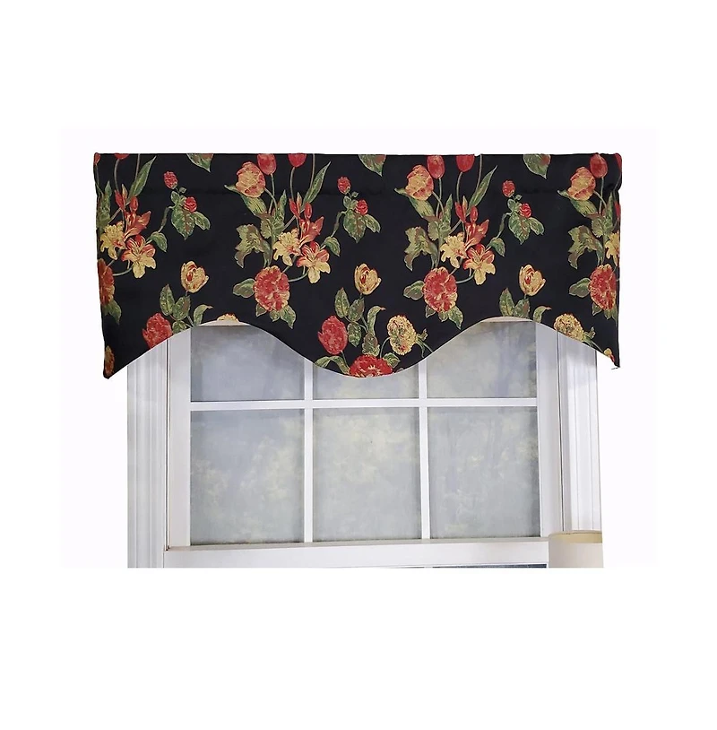 Rlf Home Luxurious Modern Design Classic Garland Regal Style Window Valance 50" x 17" Gold
