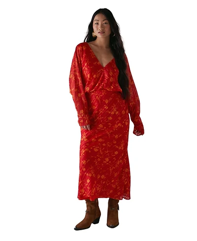 Warehouse Women's Shadow Stripe Neck Midi Dress