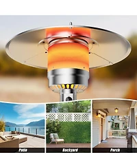Outdoor Heater Propane Standing Lp Gas Steel with Table and Wheels