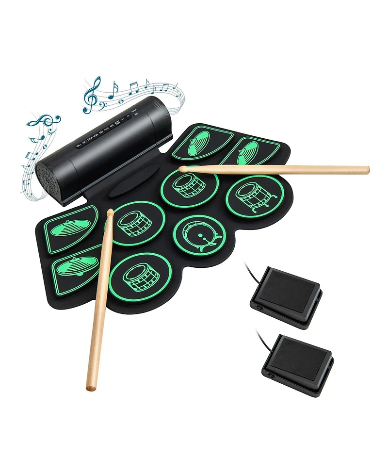 Mecale Electronic Drum Set with 2 Build-in Stereo Speakers for Kids