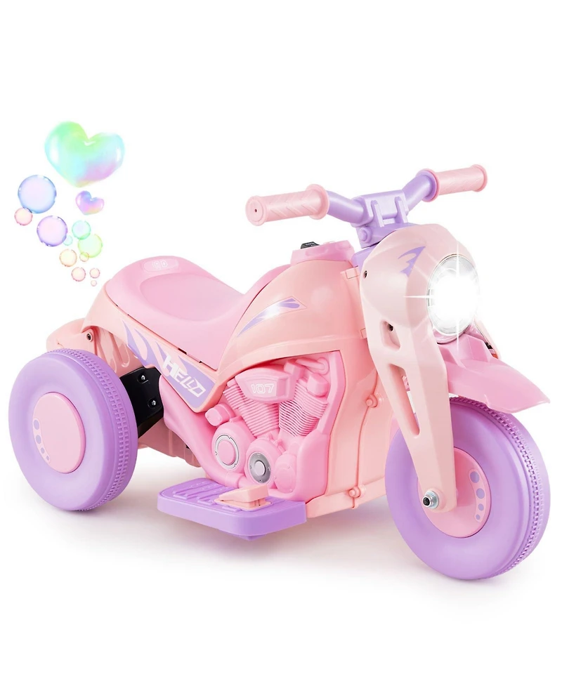 6V Kids Electric Ride on Motorcycle with Bubble Maker and Music