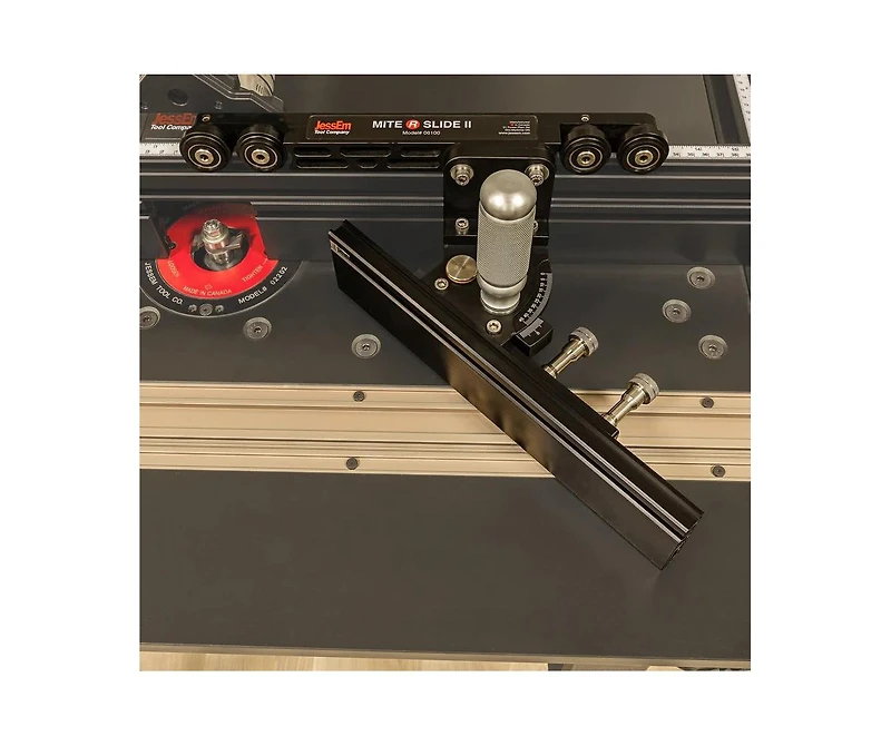JessEm 06100 Miter Slide Ii Precision Miter Slot Accessory for Woodworking Router Tables with Dual Aluminum Tracks for Sleds, Jigs & Fixtures