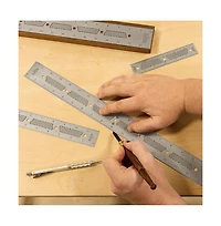 JessEm Stainless Steel Inch Precision Ruler with Patented Flex Grip and Fade Resistant Markings