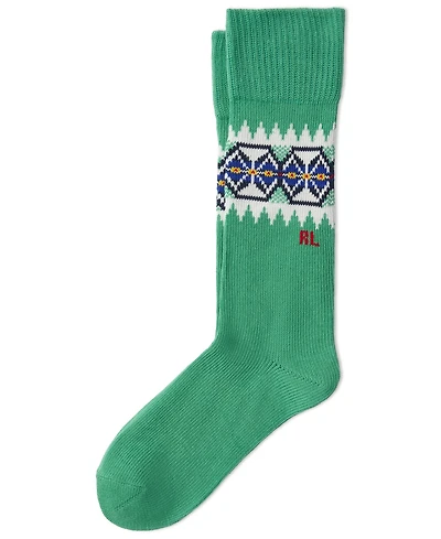 Polo Ralph Lauren Women's Slouchy Border Fair Isle Crew Socks