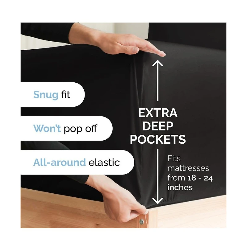 Microfiber Sheet Set 18" - 24" Inch Extra Deep Pocket California King