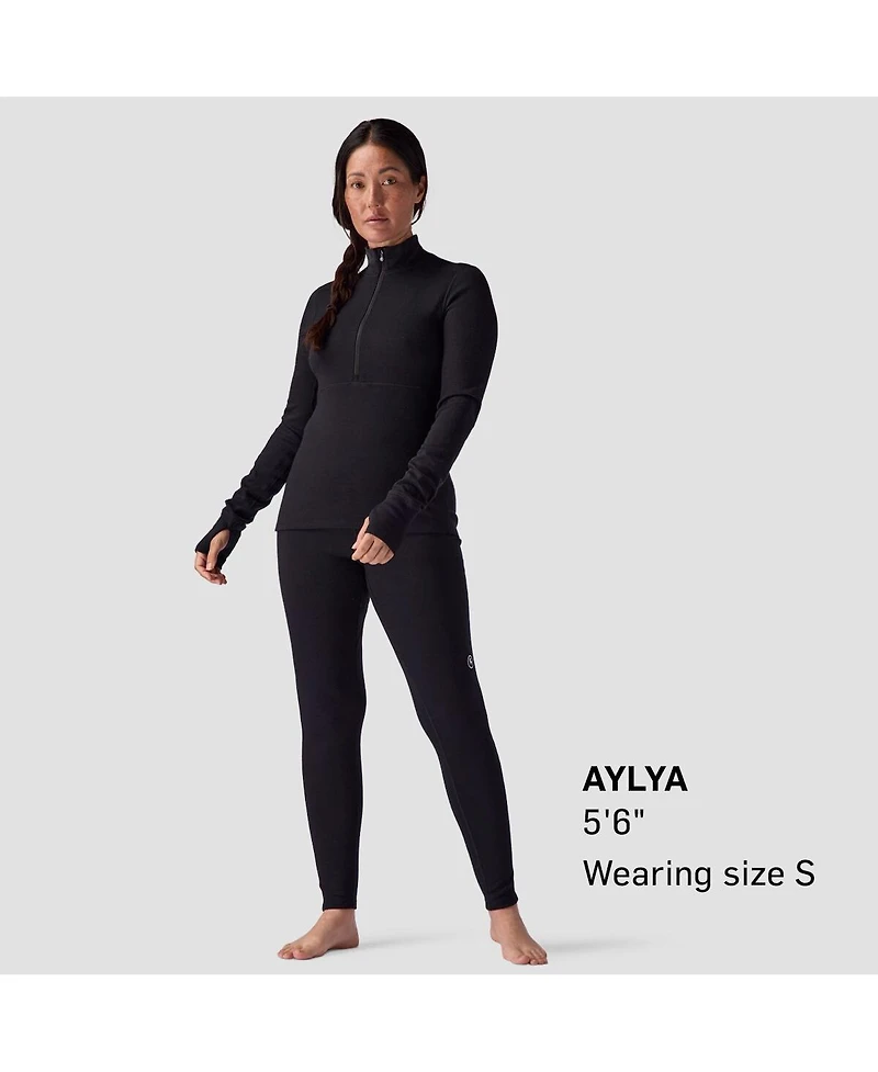 Backcountry Women's Cedars Rws Merino Mid-Wt Baselayer 1/4-Zip Top Midweight Long Underwear Tops