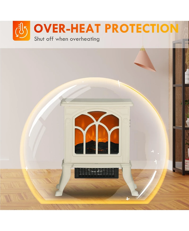 Homcom Living Room Electric Fireplace Stove Heater, 750W/1500W,