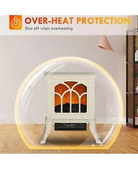 Homcom Living Room Electric Fireplace Stove Heater, 750W/1500W,