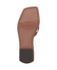 Franco Sarto Women's Elisa Open Square Toe Ankle Strap Flat Sandals