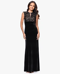 Betsy & Adam Women's Sleeveless Velvet Dress