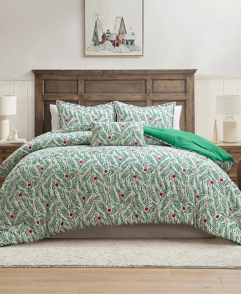 Hallmark Green Branches Holiday 3-Pc. Comforter Set, Twin/Twin Xl