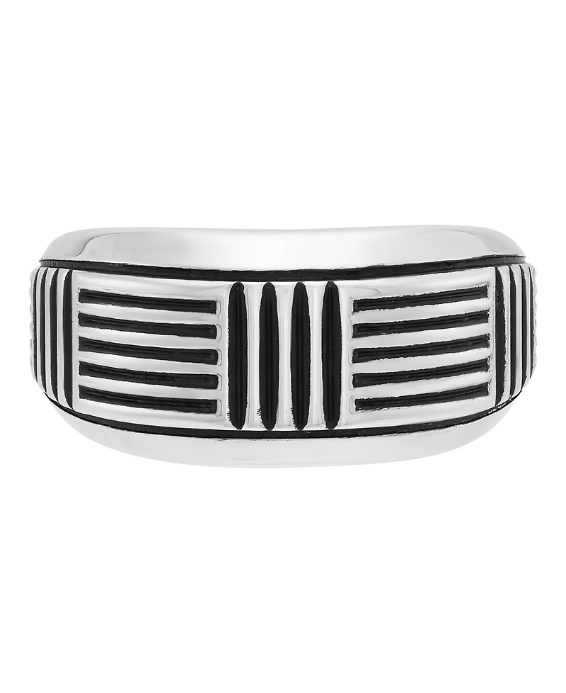 Macy's Men's Ring in Sterling Silver with Black Rhodium
