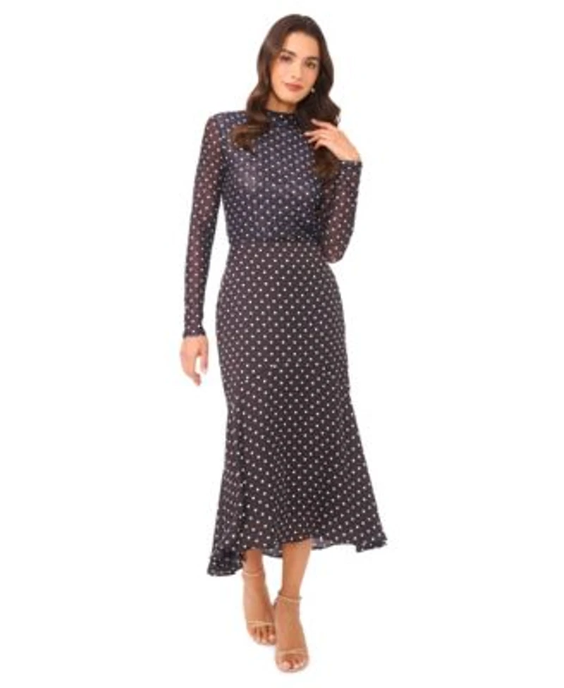 Cece Womens Turtleneck Top Flouncy Midi Skirt