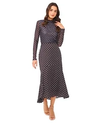 Cece Womens Turtleneck Top Flouncy Midi Skirt