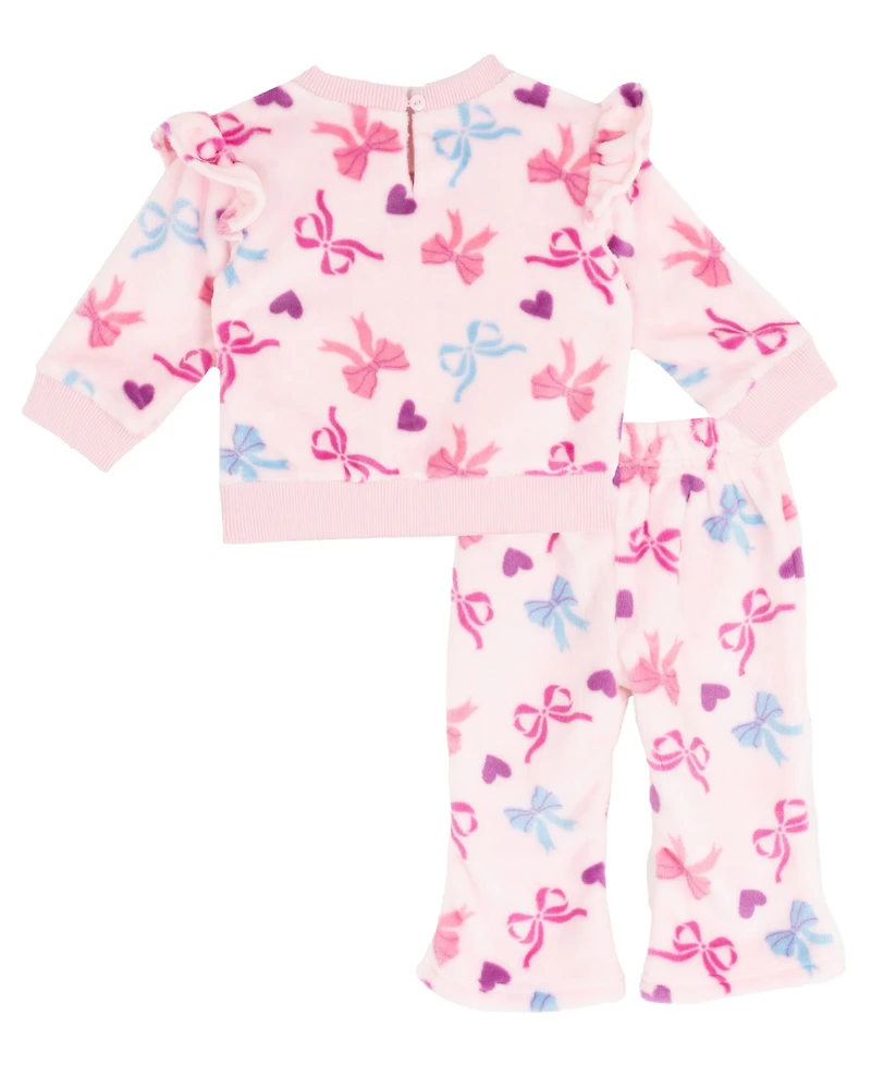 Rare Editions Baby Girls 2-Piece Bow Printed Top and Leggings Set