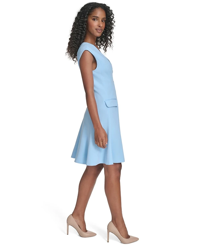 Tommy Hilfiger Women's V-Neck Fit and Flare Dress | MainPlace Mall