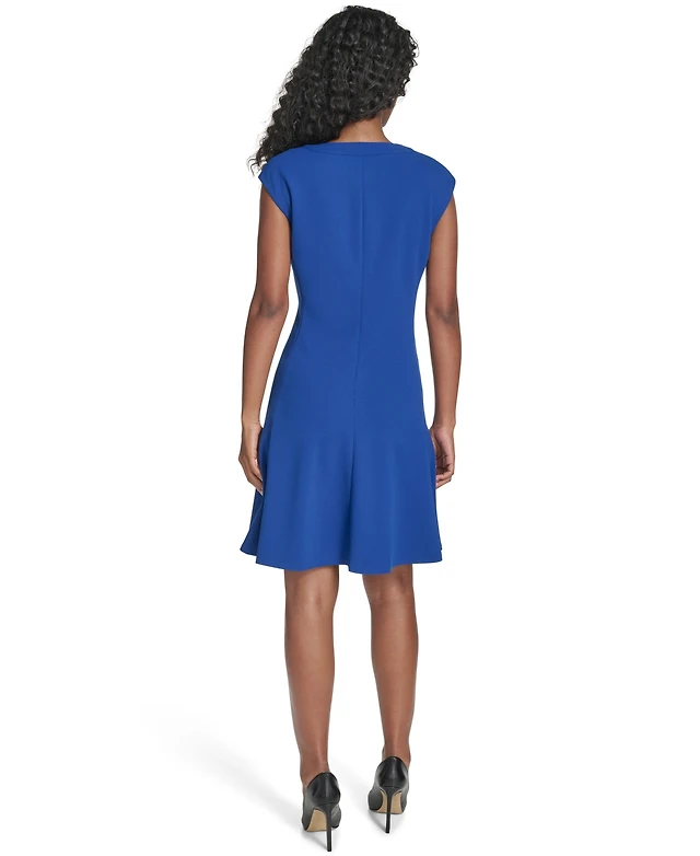 Tommy Hilfiger Women's V-Neck Fit and Flare Dress | MainPlace Mall
